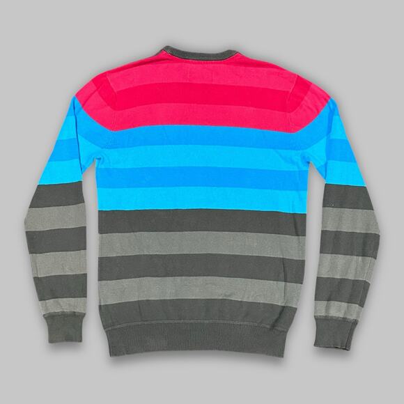 Hurley Striped Cotton Crewneck Sweater – Multicolor Men’s Medium - Picture 2 of 5